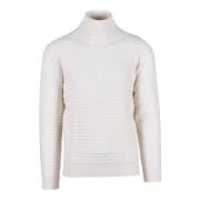 Luxe Merino Zijde Kasjmier Trui Kangra , White , Heren