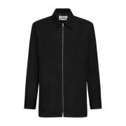 Italiaanse Virgin Wool Shirt Jil Sander , Black , Heren