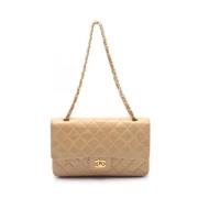 Pre-owned Leather chanel-bags Chanel Vintage , Beige , Dames