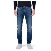 Slim Donkerblauwe Stijlvolle Heren Jeans GAS , Blue , Heren