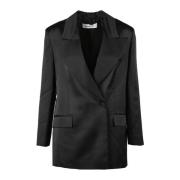 Stijlvolle Jas in Polyester Elastaan Mix Nineminutes , Black , Dames