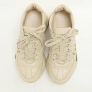 Pre-owned Leather sneakers Gucci Vintage , Beige , Dames