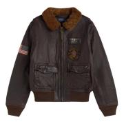 Bomberjack met imitatiebontkraag Polo Ralph Lauren , Brown , Heren