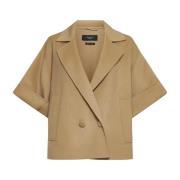 Beige Navarra Jas met Kimono Mouwen Max Mara Weekend , Beige , Dames