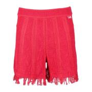 Katoen Nylon Shorts Love Moschino , Red , Dames