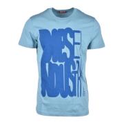 Katoenen T-shirt Diesel , Blue , Heren