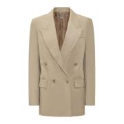 Double-breasted blazer met V-hals Stella McCartney , Beige , Dames