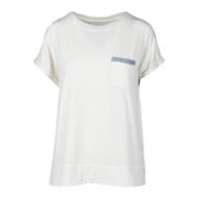 Rekbare T-shirt met Lycra en Spandex Eleventy , White , Dames