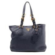 Pre-owned Leather totes Prada Vintage , Blue , Dames