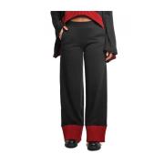 Rode en zwarte katoenmix broek Jijil , Black , Dames