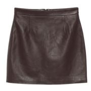 Chocolade Leren Minirok IRO , Brown , Dames