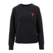 Zwarte Logo Sweater Lange Mouw Emporio Armani , Black , Dames