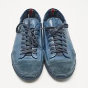 Pre-owned Leather sneakers Louis Vuitton Vintage , Blue , Heren