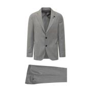 Grijze wol kasjmier pak Drop 7 Lardini , Gray , Heren