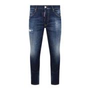 Vintage Skater Jeans met Ripped Detail Dsquared2 , Blue , Heren