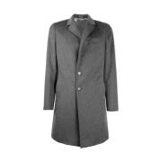 Grijze wollen jas met Loro Piana-stof Made in Italia , Gray , Heren