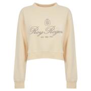 Katoen Crème Geborduurde Sweater Roy Roger's , Beige , Dames