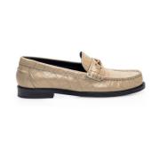 Kalfsleren Loafers Versace , Beige , Dames