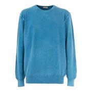 Heren Ronde Hals Trui Cashmere Company , Blue , Heren