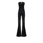 Zwart Paillet Jumpsuit Elegant Stijl Aniye By , Black , Dames