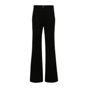 Zwarte elastische broek met gouden logo Twinset , Black , Dames