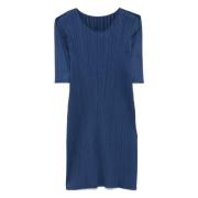 Elegante Zwarte Jurk voor Vrouwen Issey Miyake , Blue , Dames