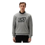 Katoenen Pullover - Ronde Hals Lange Mouw Emporio Armani EA7 , Gray , ...