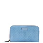 Pre-owned Leather wallets Gucci Vintage , Blue , Dames