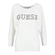 Stijlvolle Gebreide Top met Spandex Guess , White , Dames