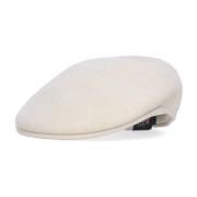 Witte Wollen Pet Platte Naadloze Kroon Kangol , White , Heren