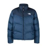 Blauwe Jassen met Hoge Kraag Zakken The North Face , Blue , Heren