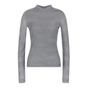 Gestreepte Trui Hoge Hals Lange Mouw Emporio Armani , Gray , Dames