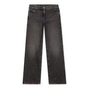 Wideleg Tencel Denim Broek Vintage Look Luisa Cerano , Gray , Dames