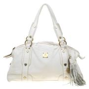 Pre-owned Leather handbags MCM Pre-owned , White , Dames