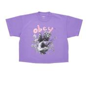 Paarse Bloem Tuinkabouter Crop Tee Obey , Purple , Dames