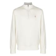 Gemengd katoen halve rits gebreide kleding Ralph Lauren , White , Here...