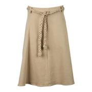 Katoen Elastaan Rok RED Valentino , Beige , Dames