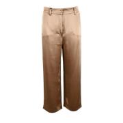 Elegante Acetaat Viscose Broek Max Mara , Brown , Dames