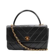 Pre-owned Leather chanel-bags Chanel Vintage , Black , Dames