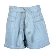 Katoenen Casual Shorts Pinko , Blue , Dames