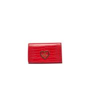 Crossbody Chain Tas met Logo Voorkant Love Moschino , Red , Dames