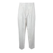 Katoen Elastaan Broek Dondup , White , Dames