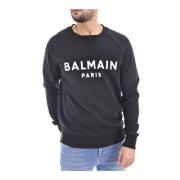 Zwarte Sweatshirt Balmain , Black , Heren