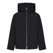 Zwarte Gewatteerde Jas met Capuchon Jil Sander , Black , Heren