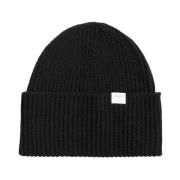 Wollen Muts met Geweven Tab Norse Projects , Black , Heren