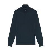 Blauwe Merino Quarter Zip Sweater Lyle & Scott , Blue , Heren