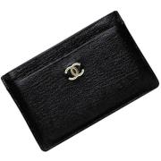 Pre-owned Leather wallets Chanel Vintage , Black , Dames