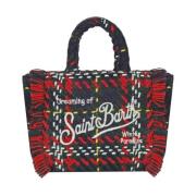 Tartan Mini Vanity Tas met Franjes MC2 Saint Barth , Multicolor , Dame...