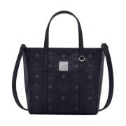 Aren Shopper met rits in Visetos MCM , Black , Dames