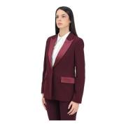 Bordeaux Jas Klassieke Elegante Stijl ViCOLO , Red , Dames